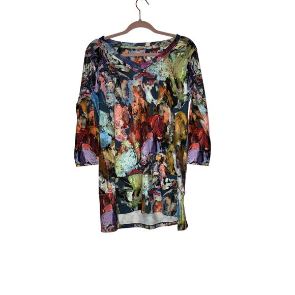 Soft Surroundings Tops - Soft Surroundings Abstract Art Print Stretch Tunic Top Size Small